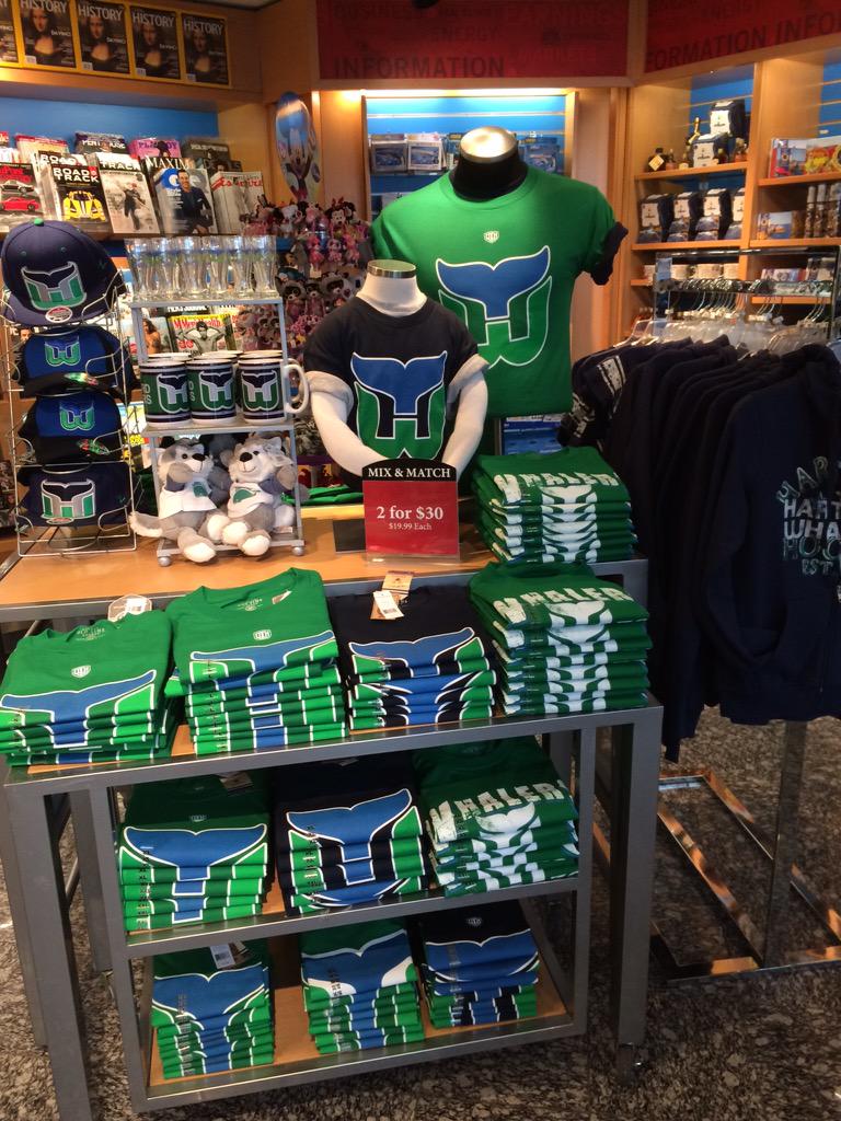 ToddRadom's tweet image. At the Hartford airport. Bet there's more Whalers logo-ed product here than Hurricanes stuff in Raleigh:
