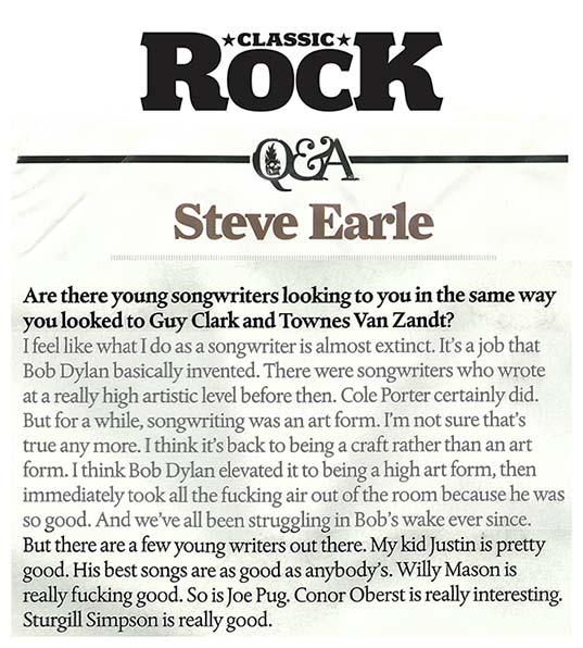 LooseMusic's tweet image. Oh. Only 3 out of 5 of Steve Earle's favourite young songwriters are on Loose? @JoePug @SturgillSimpson @JustinTEarle