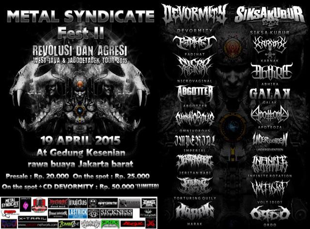 KARNAK_DM's tweet photo. "Metal Syndicate Fest 2" 19 April at Gedung Kesenian Rawa Buaya w: @DEVORMITY @SIKSAKUBUR_DM @Abhira_DM @fadihatDM http://t.co/eiIUeyv5JG