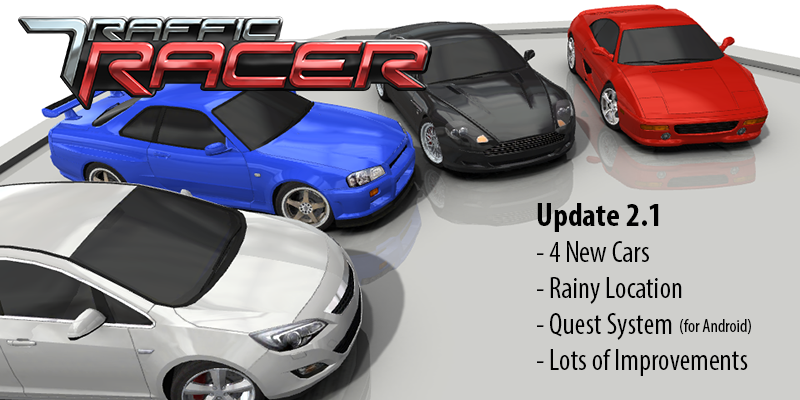 Update 2.1 is now available! 4 new cars, rainy location and many more... Enjoy!
#TrafficRacer #iOS #android #wp8