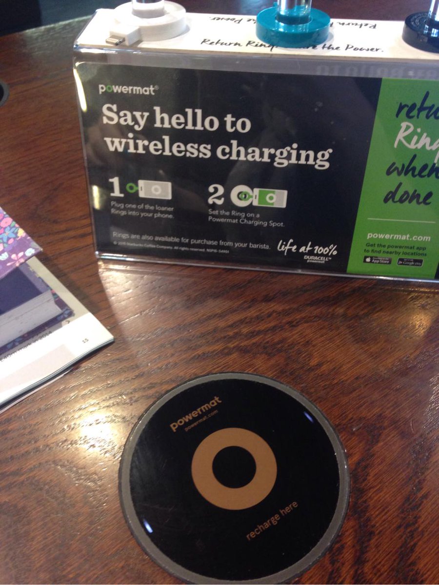 MissHatcher's tweet photo. Pretty impressed with the wireless charging in @starbucksuk by @neverpowerless - a little bit of added value http://t.co/hWJYrkhZXj