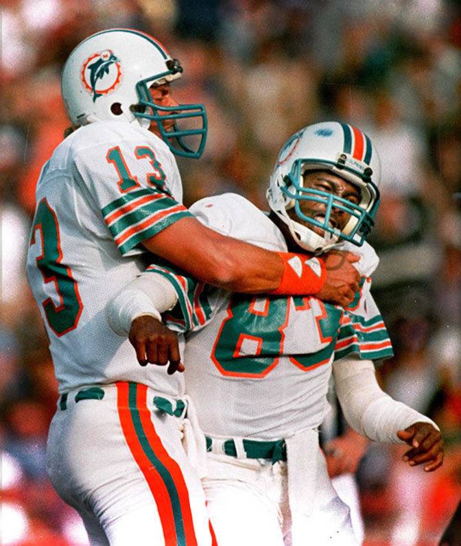 Happy Birthday Mark Clayton! Great wide receiver who got to catch passes and get hugs from the best QB ever! 