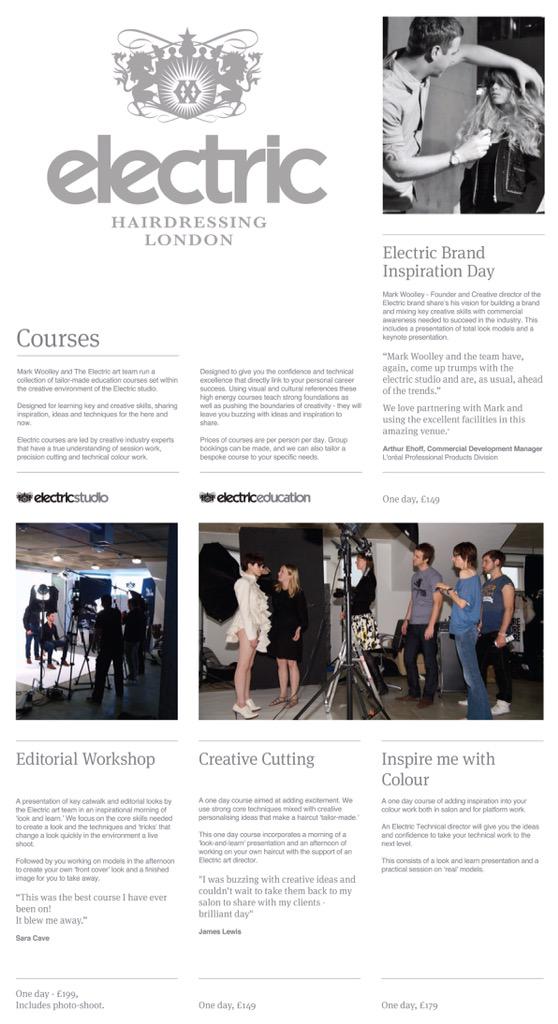 Studio_Electric's tweet photo. See all our courses @Electric_London #electricEducation #creative #hair  #courses @Studio_Electric this year #2015 http://t.co/3cUIMDxg7r