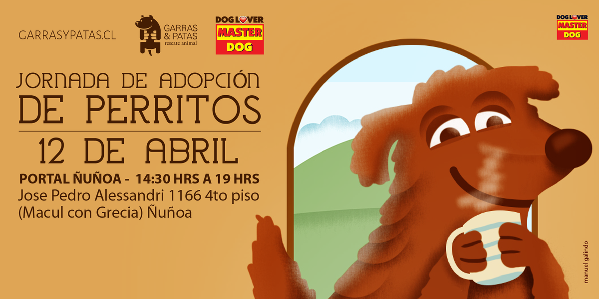 F_GarrasyPatas's tweet photo. @josemvinuela RT Ven a adoptar #TuMejorAmigo Jornada adopción perros 12/4 en Portal Ñuñoa! http://t.co/uADfCb0Ps9 http://t.co/fRiMHou3uf