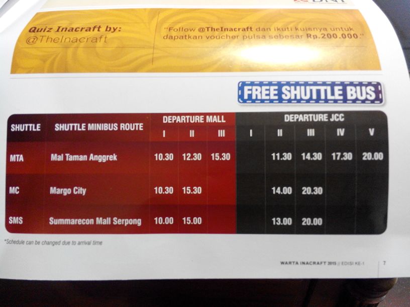Manfaatkan Free Shuttle Bus untuk yg repot bawa kendaraan sendiri.