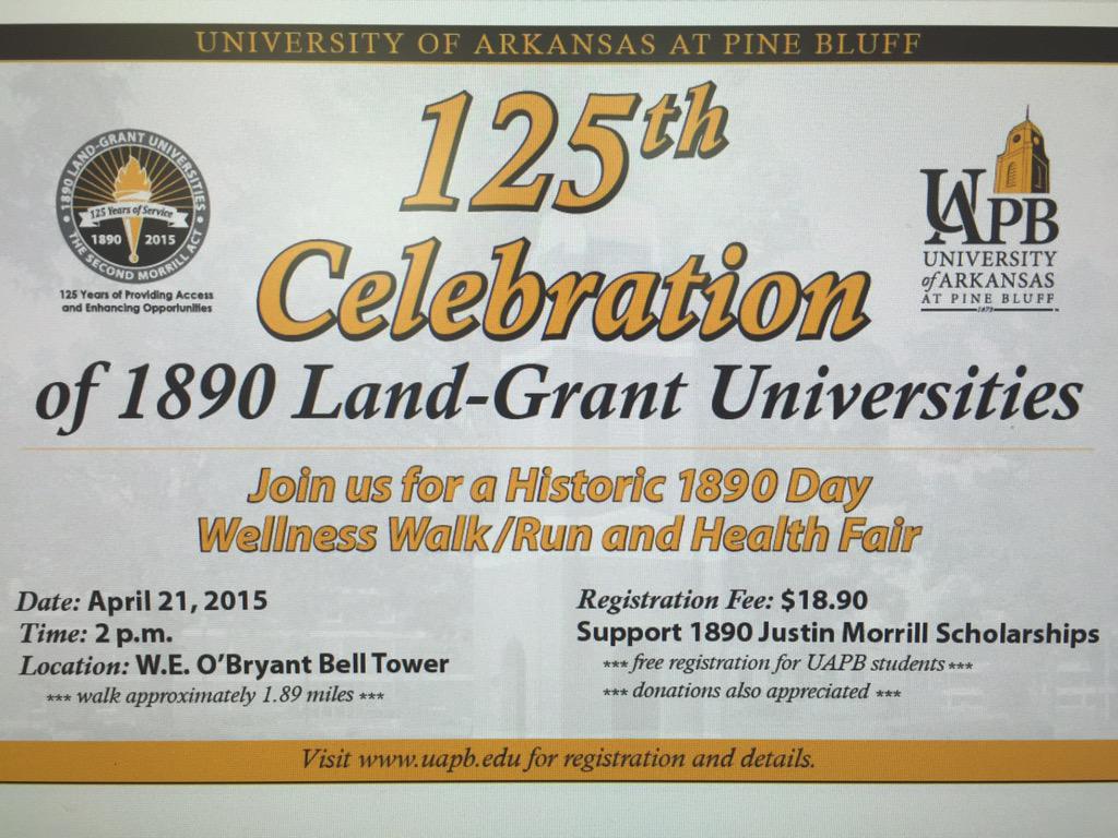Join us for a Historic 1890 Day Wellness Walk/ Run and Health Fair April 21,2015 at 2pm! Free for students!!
