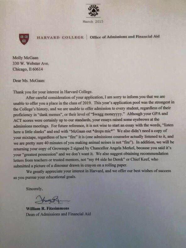 Oh no, my poor neighbor '@Wu_Tang_Finance: Homie got rejected from Harvard '