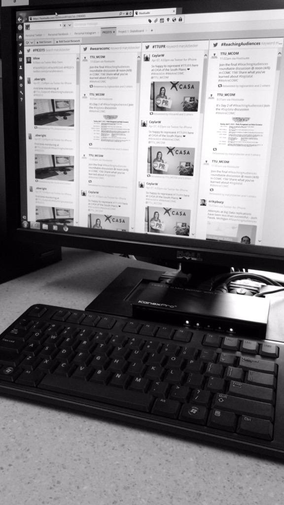 marylizdoeling's tweet photo. Monitored the #ReachingAudiences at the @TTU_Outpost today for the first time! #PR3315 http://t.co/0PVkcWnJnK