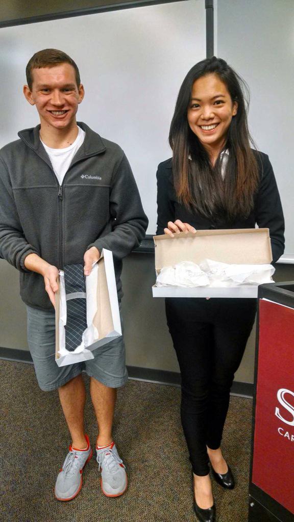 SIUCBLC's tweet photo. Congrats to the Business Idol Winners, Jake &amp; Michelle! 🌟 http://t.co/gv2LwY7IHS