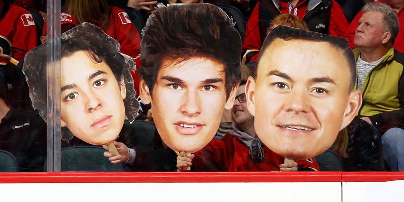 NHLFlames's tweet photo. The Boys &amp; The Huds http://t.co/D1xA6CNZc8