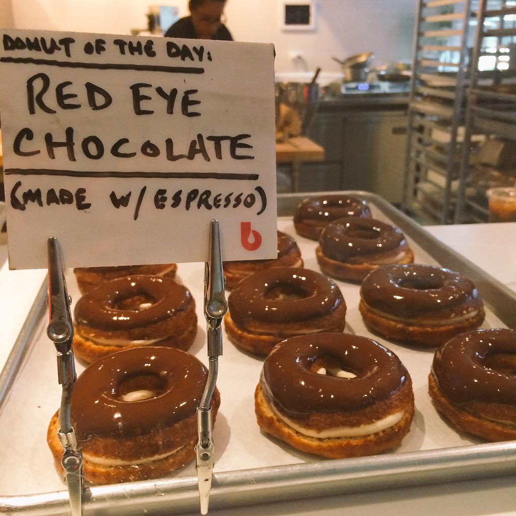Red eye chocolate &amp; espresso donuts for today:) Look at those little bites of perfection.