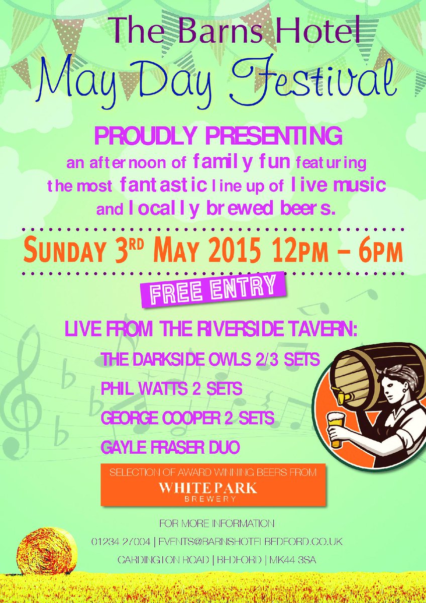 ndwalley's tweet image. #Maydayfestival @TheBarnsHotel @KevinHallKH What do you think of our leaflet? #bedford #livemusic