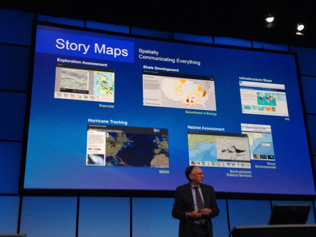 exprodat's tweet photo. Jack predicts Story Map use will continue to accelerate #esripug #esripuc | Nice exploration example onstage http://t.co/x2FodgAKHJ
