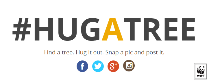 World_Wildlife's tweet photo. Love trees? Show us! Post a photo of yourself hugging a tree with #hugatree. Learn more: http://t.co/JmBIaILooq http://t.co/lbNz3ZiJM9