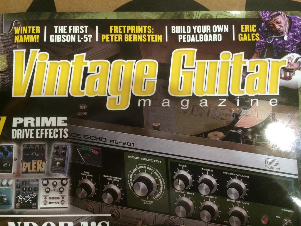Our own <a href="/kjaudio/">Kris Johnson</a> has a nice write-up in May's issue of <a href="/VintageGuitar/">Vintage Guitar</a>. Check it out! In sale here &amp; on new stands.