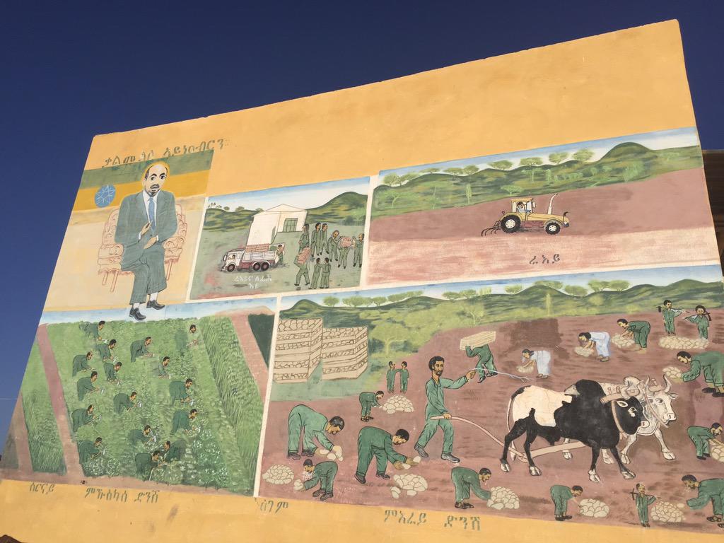 ProfKindeya's tweet photo. A field visit to #Shewit seed cooperatives; very innovative & full of optimism; barley, potato #gd partner of #MU http://t.co/IrNxtEG55q