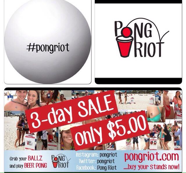 PongRiot's tweet photo. What are you waiting for get your own #beerpong for the ridiculous price of $5 no shipping. 3 days only http://t.co/sewtn8BO8W
