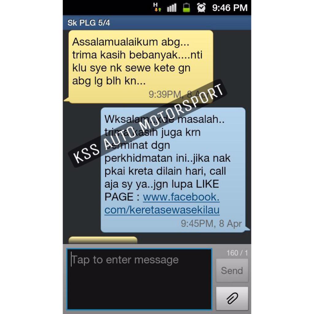 kss_hotline's tweet photo. Feedback positive dari customer 👍 terima kasih kerana menyewa dengan kami #Keretasewa #Kuantan http://t.co/97EG5qAWBf