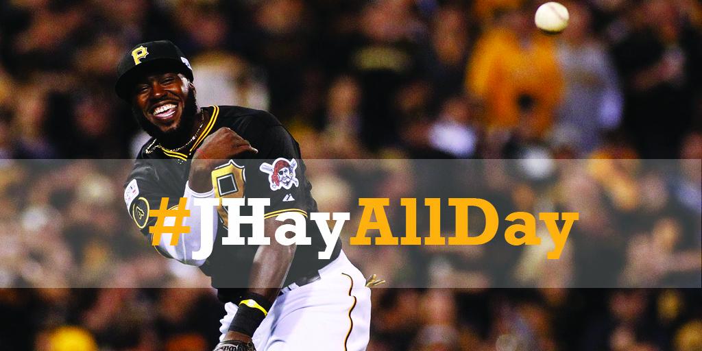 Pirates's tweet photo. BREAKING: The Pirates have signed 2014 All Star @jhay_da_man to a 4-year deal with club options for 2019 &amp; 2020. http://t.co/W6ilWW50Oh