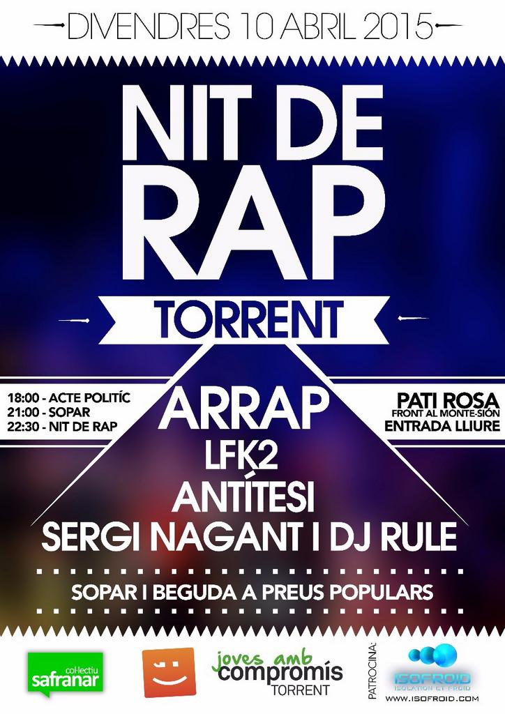 El divendres <a href="/JovesTorrent/">JovesPV Torrent</a> encetem la campanya #ambValentia en la 2a Nit del Rap! No pots fallar!!