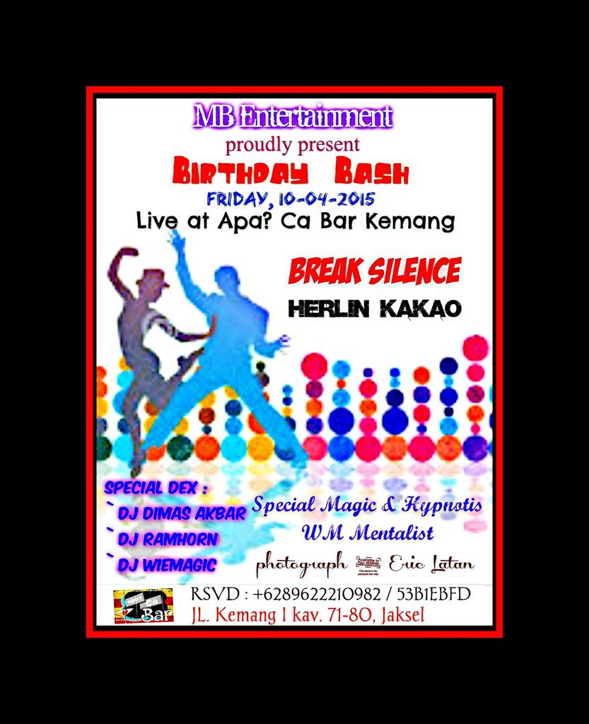 ◀ Jumat 10/04/15 | 08:00 PM | <a href="/apacabarkemang/">apa?CaBAR</a> -Jl.Kemang 1 Kav.71-80 JakSel |w/: @herlin_kakao |cc: <a href="/WiaRFiManagemen/">WiaRFi Management</a>