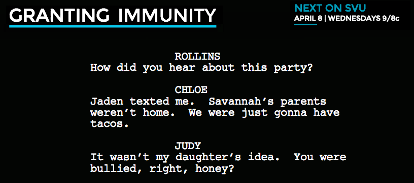 lawandordertv's tweet photo. Get answers tonight. RT @SVUWritersRoom: #NextOnSVU #GrantingImmunity #WhatParty? Find out tomorrow, Wed @ 9p! #SVU http://t.co/6FRZzl4tjz
