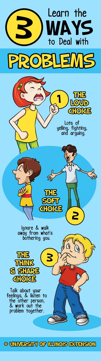 Great visual for educators: Learn the 3 ways to deal with problems. #socialSkills