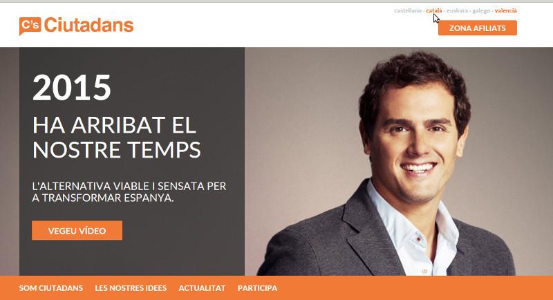 diarilaveucat's tweet photo. Ciudadanos aposta pel secessionisme lingüístic al seu web http://t.co/v23CkW2iOs http://t.co/M9HF1jzYw1