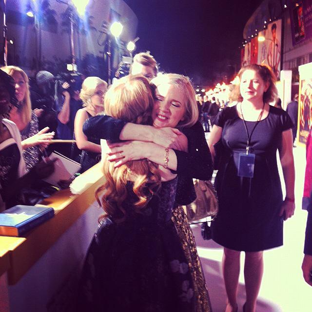 Beautiful moment captured. Big hug from Suzanne Collins. Love her so much.She changed my life, as well as many others