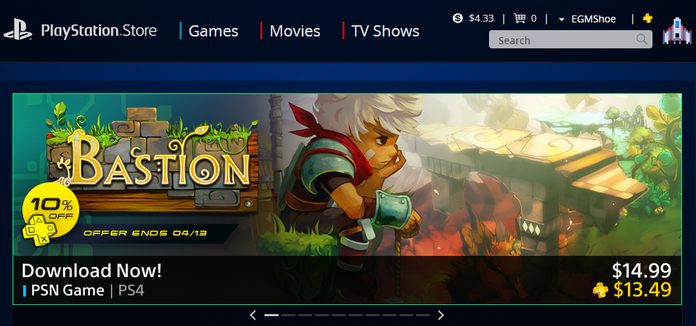 DanShoeHsu's tweet photo. Spring Fever week 6: Bastion PS4 is discounted this week for PlayStation Plus. RT for a chance to win a free code! http://t.co/vWTuwplKql