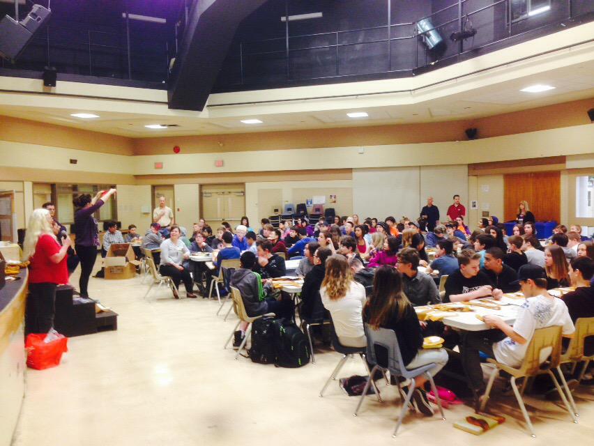 250+ Dover Bay Secondary grade 8 students making moccasins today. #bced #sd68 #sd68learns #fnculture