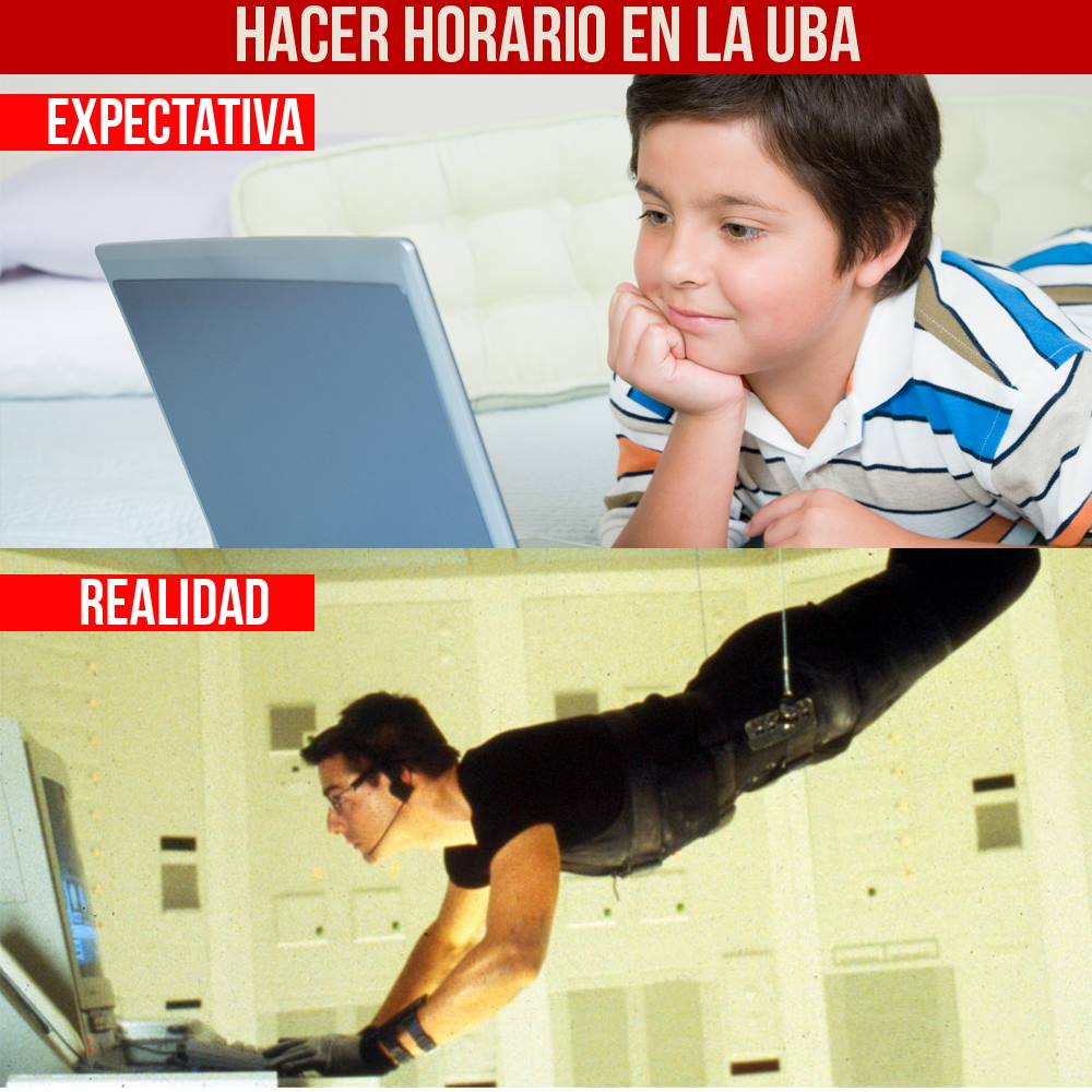 UbistaSinCnsura's tweet photo. Expectativa vs. Realidad #HorariosUBA #Meme #PasaElDato #DaleRT Vía: Lo encontramos por allí http://t.co/DPfeONTGVo