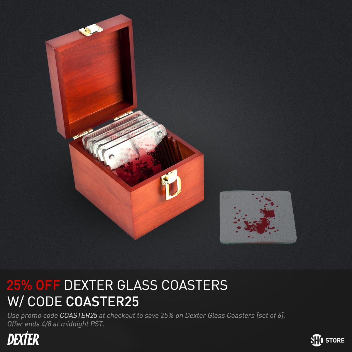 SHO_Dexter's tweet photo. Be a neat monster with these #Dexter​ blood slide coasters. On sale today only! http://t.co/IOVPC5wfWX http://t.co/2eb3xKWK3S