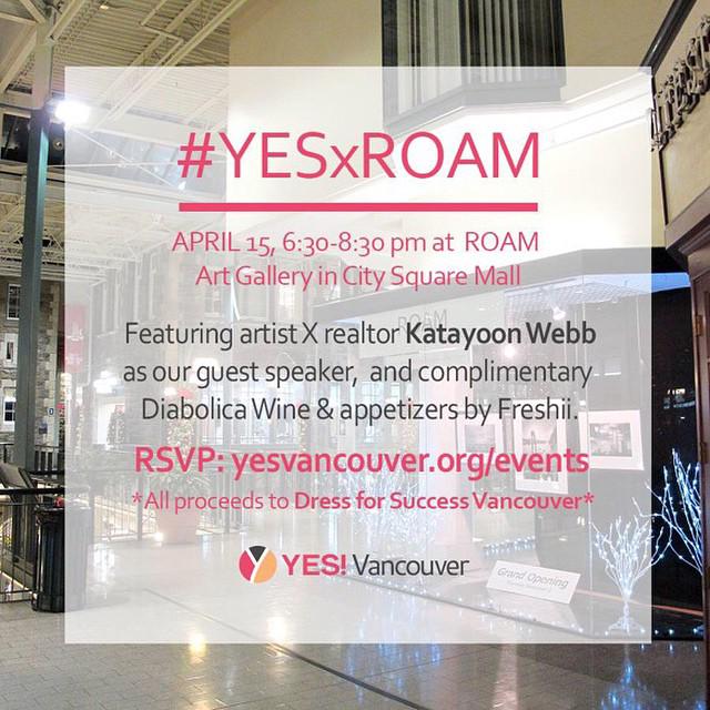 lalalindsayab's tweet photo. Ladies - network while enjoying art + wine Apr 15 w/ @YESVancouver & @RoamGallery: http://t.co/tv9m5WwuPb #YESxROAM http://t.co/IoYf9dvr36