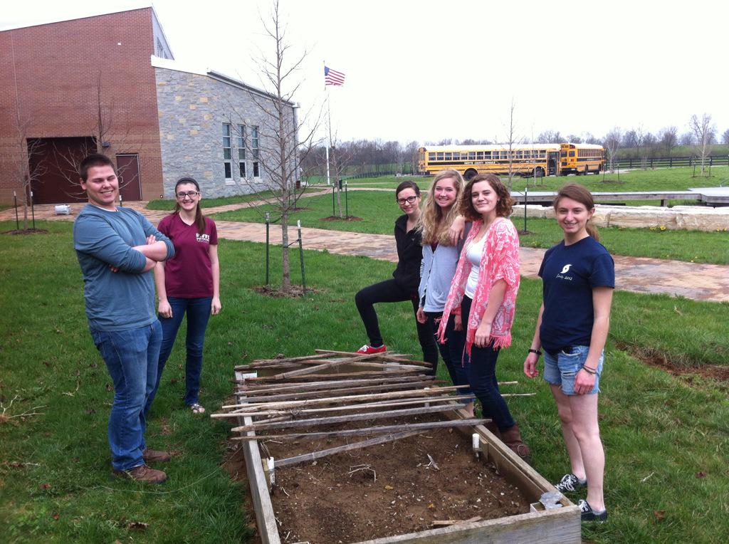 The biotech class worked hard in our gardens today to collect soil samples! #AgEd