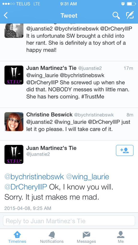 Mcdeadles's tweet photo. @BAtlinburg_ seems like Jens not the only 1 getting annoyed with Tie's threats/craziness. http://t.co/qGYYrj8oDW