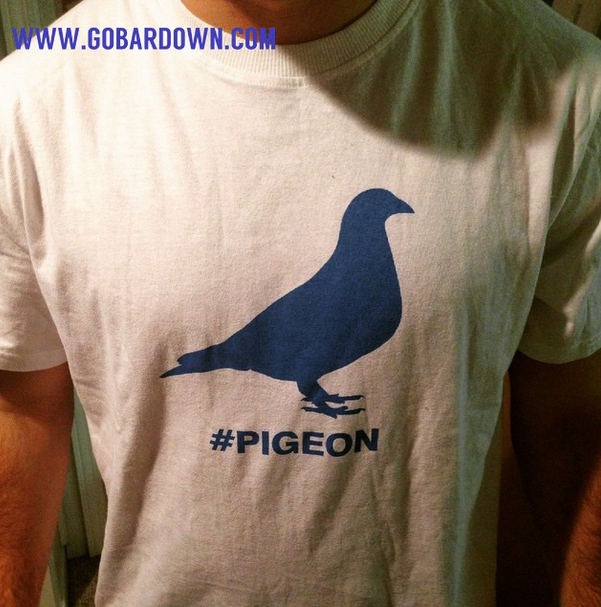 BardownHockey's tweet photo. Tag the biggest #PIGEON you know. Get the tee now before its to late at stores and online #Bardown #BardownHockey 🐦🐦🐦 http://t.co/AOoWDun6Dv