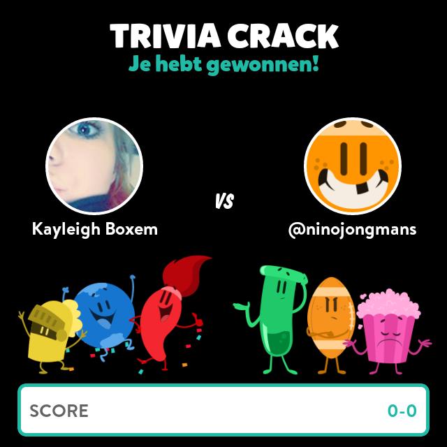 KBoxem's tweet image. Ik heb net een spel tegen @ninojongmans gewonnen in Trivia Crack! - triviacrack.com/nl/landing♡ probeer het ook!
