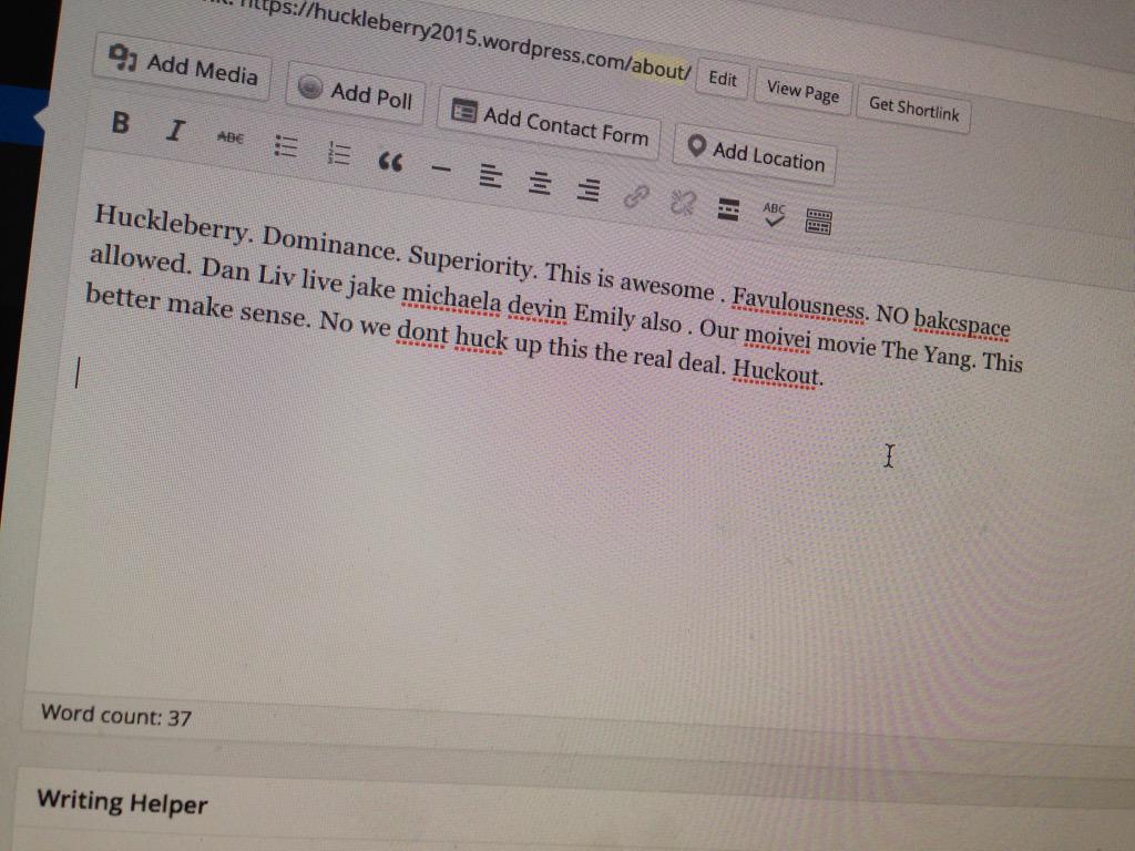 huckleBERRY2015's tweet photo. when you try to blog post without backspace #mightahuckeditup http://t.co/tkiwd9y8W5