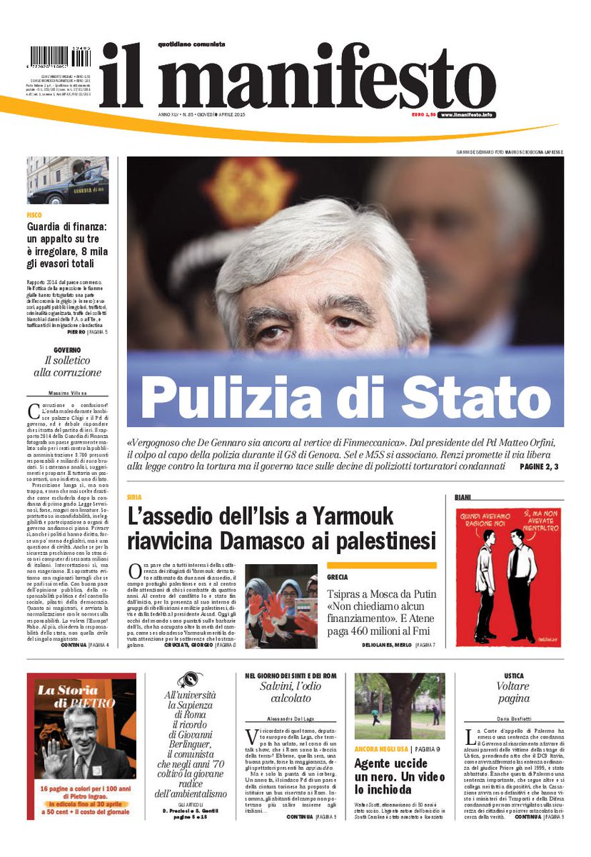 «Vergognoso che De Gennaro sia ancora al vertice di Finmeccanica». <a href="/matteorenzi/">Matteo Renzi</a> adesso fai.... #laprima