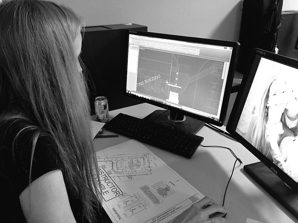 accCivilCAD's tweet photo. One of our @accdistrict @ACC_AECAD students using @autodesk @AutoCADCivil3D for #LandDev #SitePlan projects #CADdiva http://t.co/uWA3INWhTe
