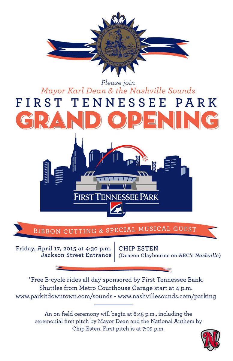 FirstHorizonBnk's tweet photo. .@FirstTNPark Grand Opening feat. Mayor Karl Dean is open to the public! Join us on opening day at #FirstTNPark http://t.co/4psbrS9BgU