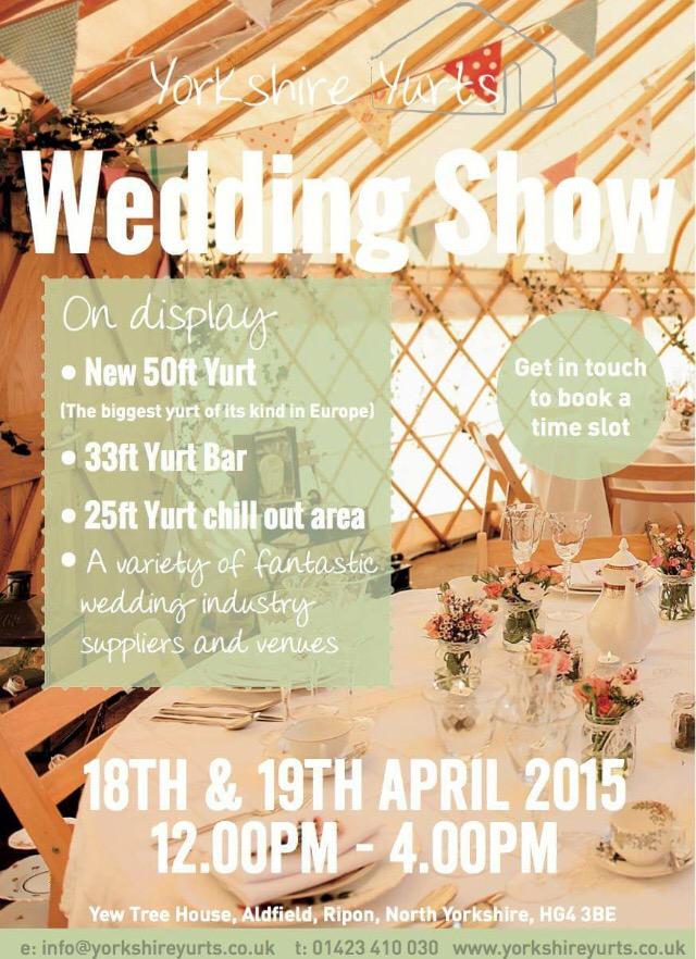 littlepearlbb's tweet photo. Looking forward to @Yorkshireyurts wedding show Sat 18th &amp; Sun 19th April!Lots of fab suppliers to meet! #weddinghour http://t.co/yDeHQpHOWb