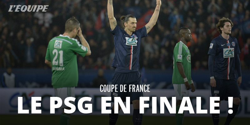lequipe's tweet photo. Le PSG rejoint Auxerre en finale de la Coupe de France! http://t.co/Y8YM3YUTyL #PSGASSE http://t.co/prIZvX1GTl