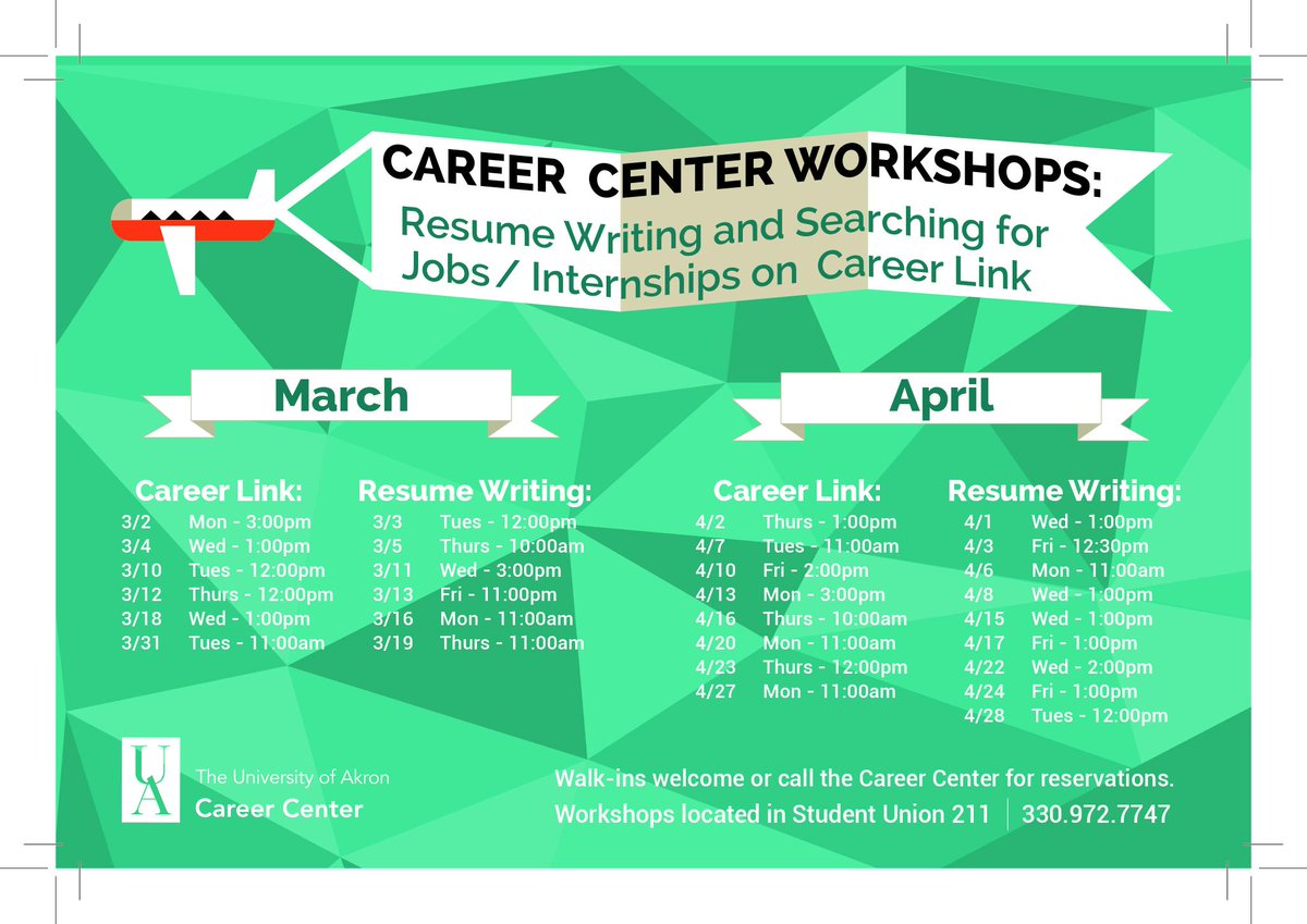 Attend today's Career LInk workshop at 11AM, to learn how to find internships, co-ops and jobs on Career Link!