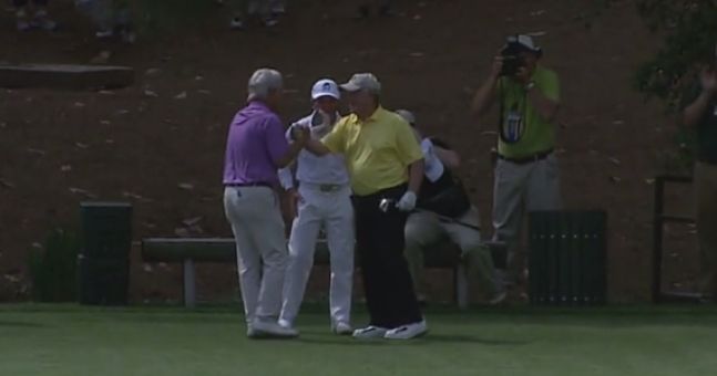JOEdotie's tweet photo. Video: Jack Nicklaus proves he still has it with hole-in-one at Par 3 event http://t.co/31rdrUd4T1 #Masters http://t.co/0Z6AJMXsZV