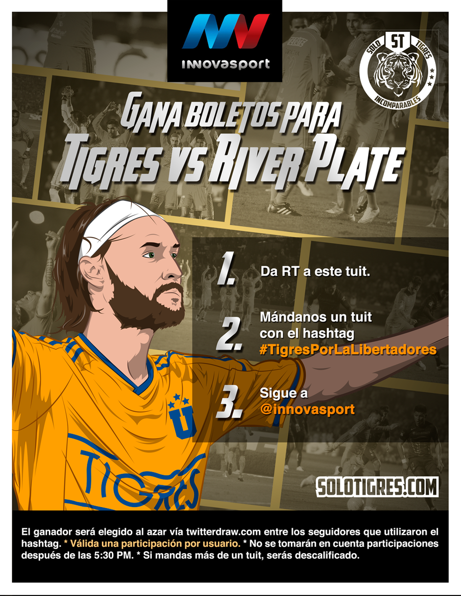 solotigres's tweet photo. . @innovasport y @solotigres tienen dos pases dobles para el duelo @TigresOficial vs @CARPoficial . Acá las bases http://t.co/gCvju7MbAa