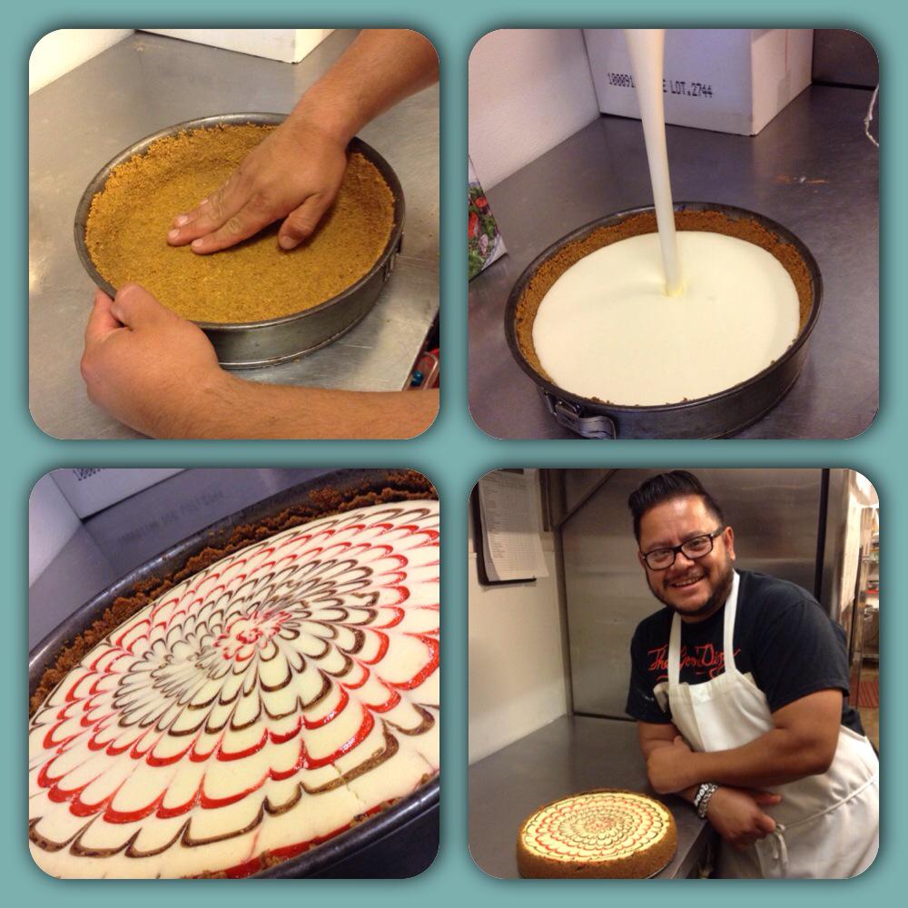 TGP_LAX's tweet photo. Head chef Daniel making a fresh cheesecake here at TGP #desserts #cheesecake #homemade #wecookwithlove http://t.co/s2eS2vKJ8T
