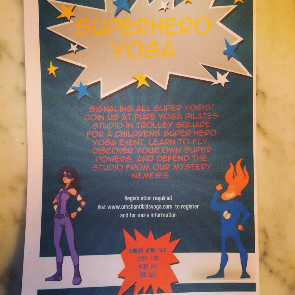 OMshantiKids's tweet photo. Spreading the news #superhero #yoga don't miss out ! Register now at our website! ✌️#delaware #kidsyoga http://t.co/JEf3xuchIp
