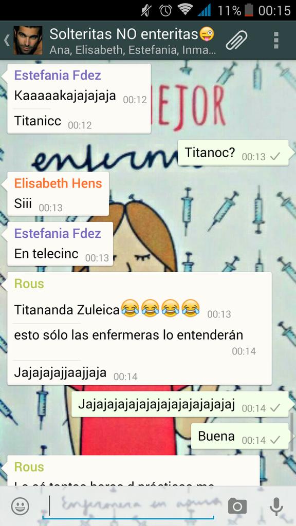 Zufere's tweet photo. Porque enfermería siempre está presente jajajajajajajajajaj grande mi guapa @13Rous 😂😂😂 http://t.co/xG6fK03JUt